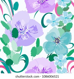 Abstract flower seamless pattern background