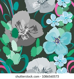 Abstract flower seamless pattern background