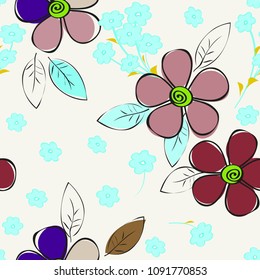 Abstract flower seamless pattern background