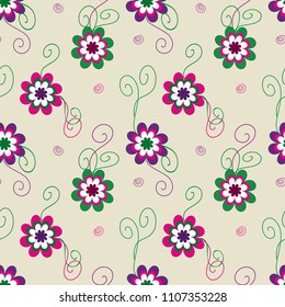 Abstract flower seamless pattern background