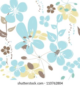 Abstract flower seamless pattern background