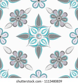 Abstract flower seamless pattern background