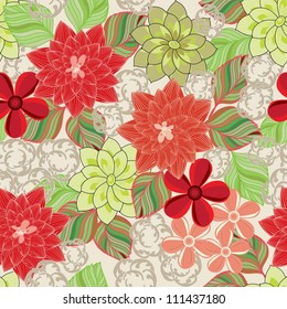 Abstract flower seamless pattern background