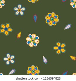 Abstract flower seamless pattern background