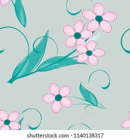 Abstract flower seamless pattern background