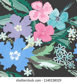 Abstract flower seamless pattern background