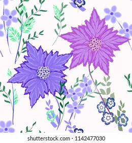 Abstract flower seamless pattern background