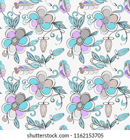 Abstract flower seamless pattern background