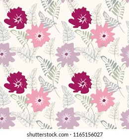 Abstract flower seamless pattern background