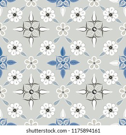 Abstract flower seamless pattern background