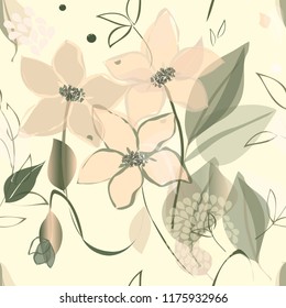Abstract flower seamless pattern background