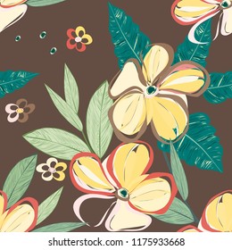 Abstract flower seamless pattern background