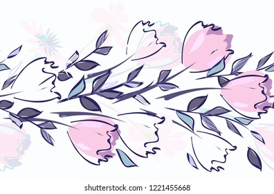 Abstract flower seamless pattern background