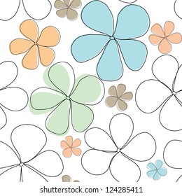 Abstract flower seamless pattern background
