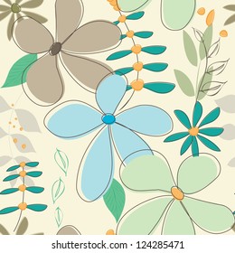 Abstract flower seamless pattern background