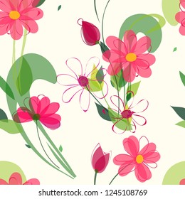 Abstract flower seamless pattern background
