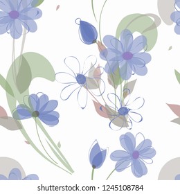 Abstract flower seamless pattern background