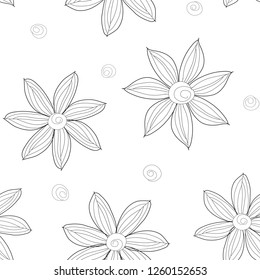 Abstract flower seamless pattern background