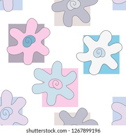 Abstract flower seamless pattern background