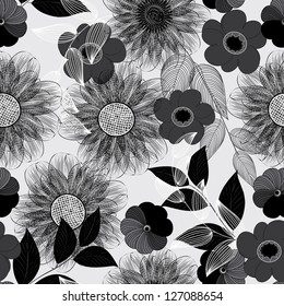 Abstract flower seamless pattern background