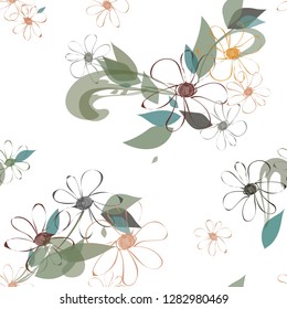 Abstract flower seamless pattern background