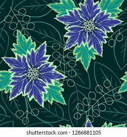 Abstract flower seamless pattern background