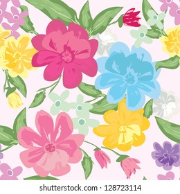 Abstract flower seamless pattern background