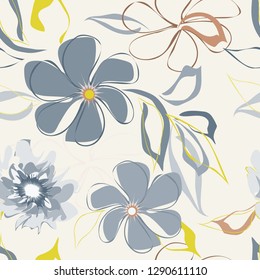 Abstract flower seamless pattern background