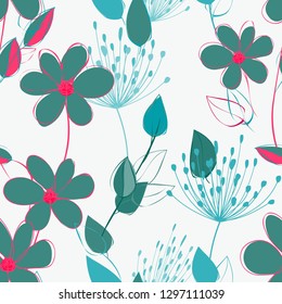 Abstract flower seamless pattern background