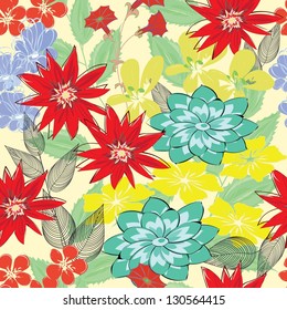Abstract flower seamless pattern background