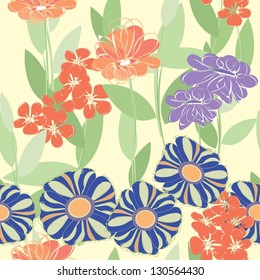 Abstract flower seamless pattern background