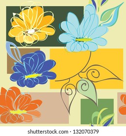 Abstract flower seamless pattern background