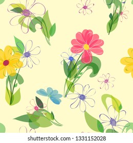 Abstract flower seamless pattern background