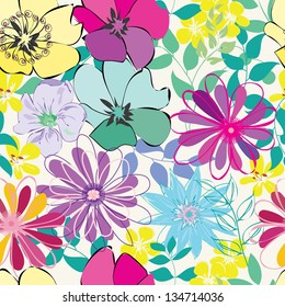 Abstract flower seamless pattern background