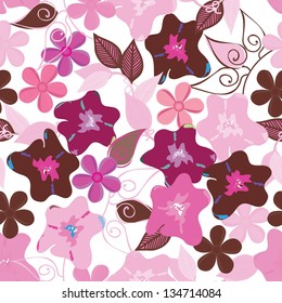 Abstract flower seamless pattern background