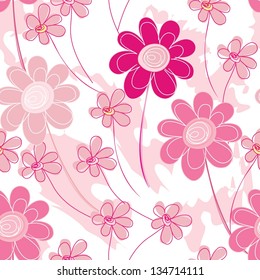 Abstract flower seamless pattern background