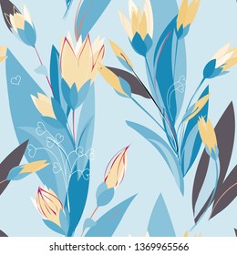 Abstract flower seamless pattern background