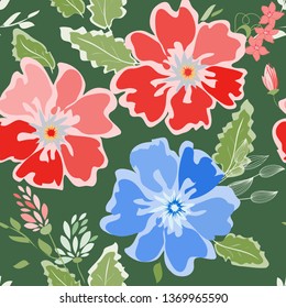 Abstract flower seamless pattern background