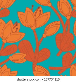 Abstract flower seamless pattern background