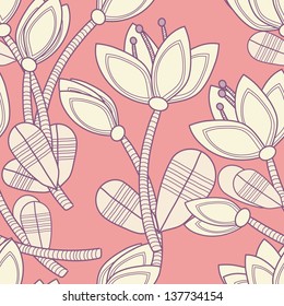 Abstract flower seamless pattern background