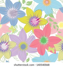 Abstract flower seamless pattern background