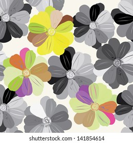 Abstract flower seamless pattern background