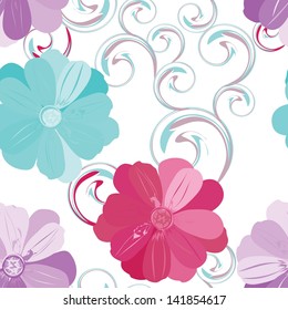 Abstract flower seamless pattern background