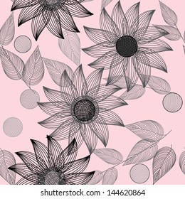 Abstract flower seamless pattern background