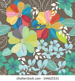 Abstract flower seamless pattern background
