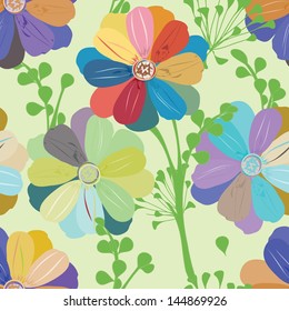 Abstract flower seamless pattern background