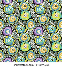 Abstract flower seamless pattern background