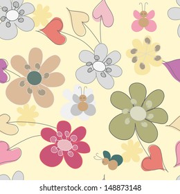 Abstract flower seamless pattern background