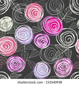 Abstract flower seamless pattern background