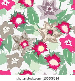 Abstract flower seamless pattern background